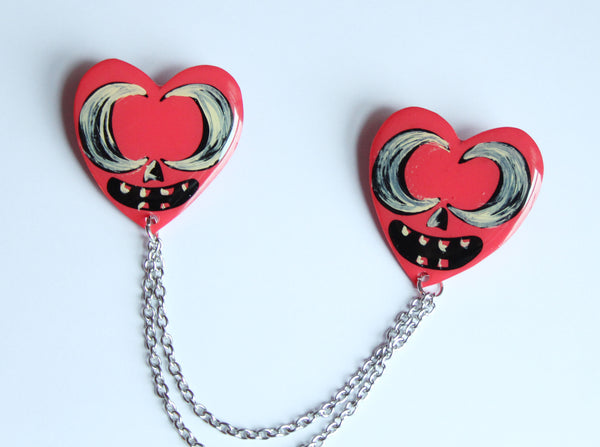 Heart o Lantern Collar Clip Set w/ Chain