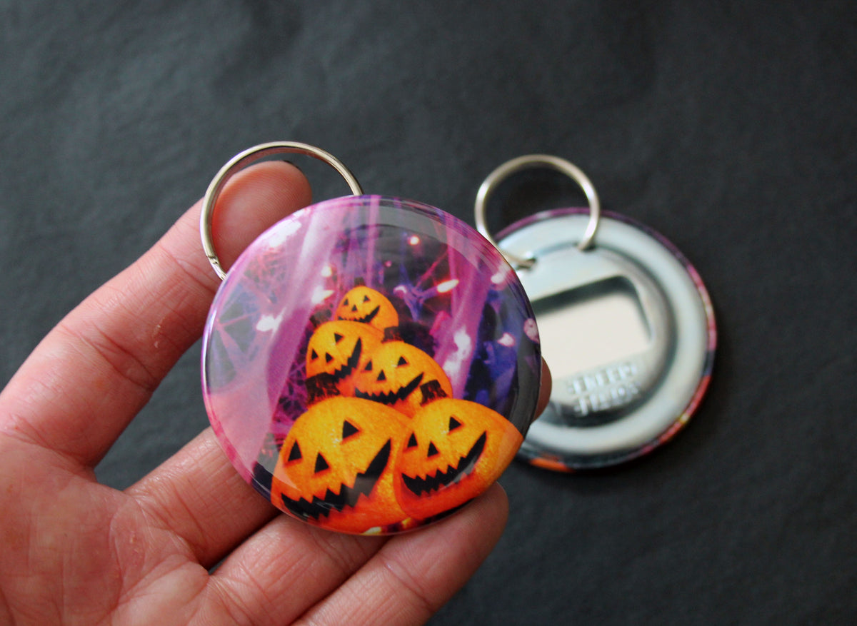 Halloween Nostalgia Keychain Bottle Opener / Glowing Pumpkins