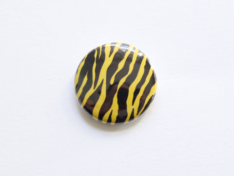 Zebra Print One Inch Button in Lime Green