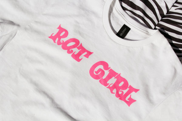 Rat Girl T-Shirt in White/Pink