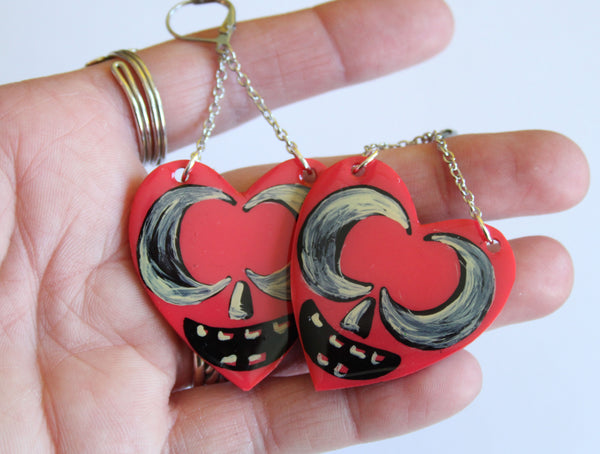 Heart O Lantern Resin Coated Earrings