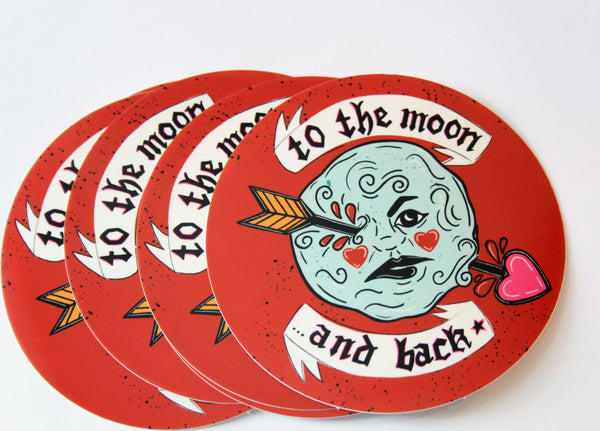 A Trip to the Moon and Back Vinyl Sticker