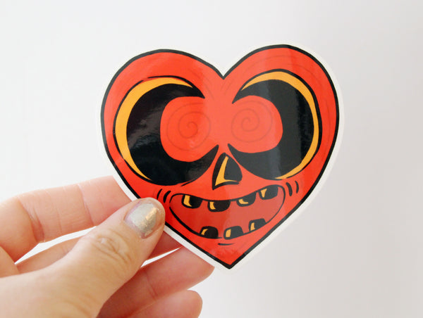 Heart O Lantern Vinyl Sticker