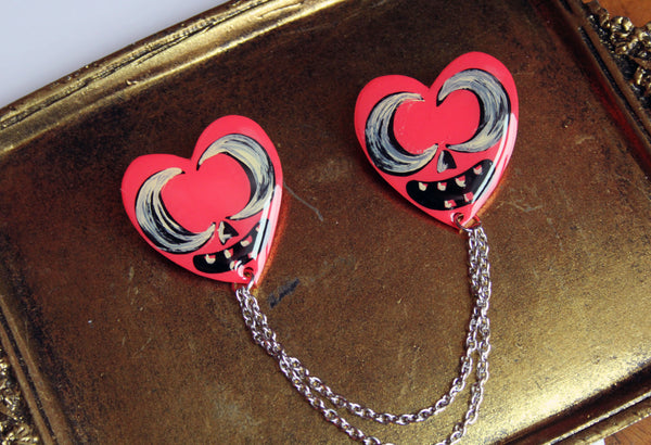 Heart o Lantern Collar Clip Set w/ Chain