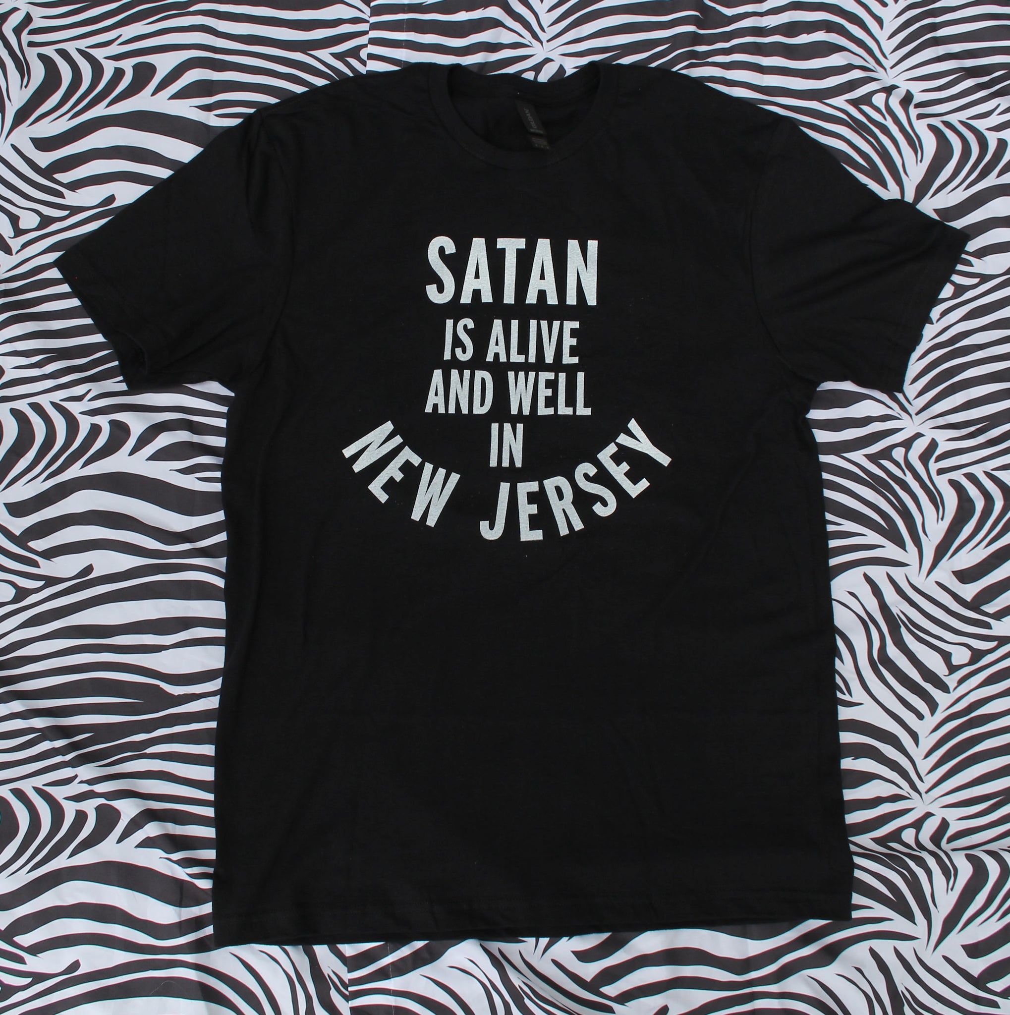 Satan is Alive and Well in New Jersey T-Shirt in Black