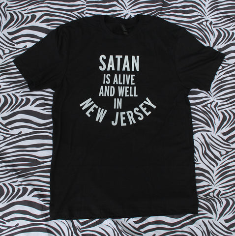 Satan is Alive and Well in New Jersey T-Shirt in Black