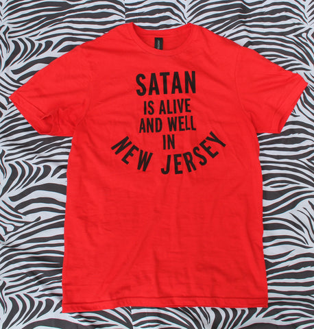 Satan is Alive and Well in New Jersey T-Shirt in Red
