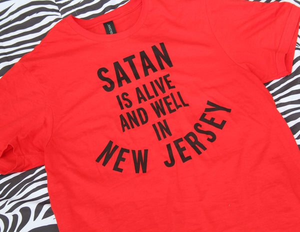 Satan is Alive and Well in New Jersey T-Shirt in Red