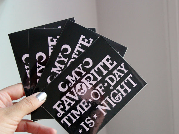 My Favorite Time of Day is Night Vinyl Sticker