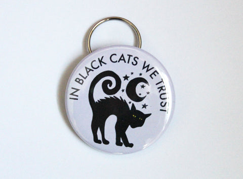 In Black Cats We Trust KeyChain Bottle Opener