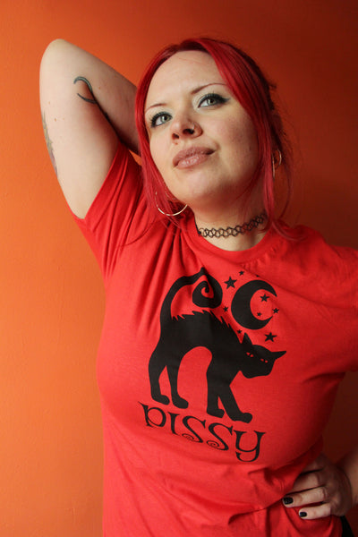 Pissy Cat T-Shirt in Red