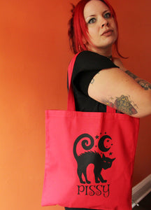 Pissy Cat Tote in Red