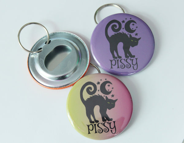 Pissy Cat KeyChain Bottle Opener / Choose Your Color