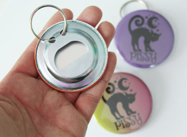 Pissy Cat KeyChain Bottle Opener / Choose Your Color