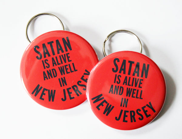 Satan is Alive and Well in New Jersey Keychain Bottle Opener