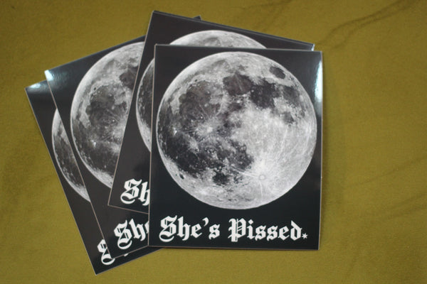 The Moon is Pissed Vinyl Sticker