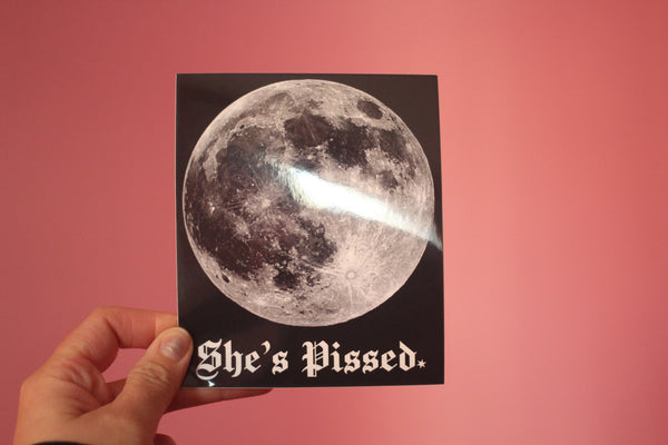 The Moon is Pissed Vinyl Sticker