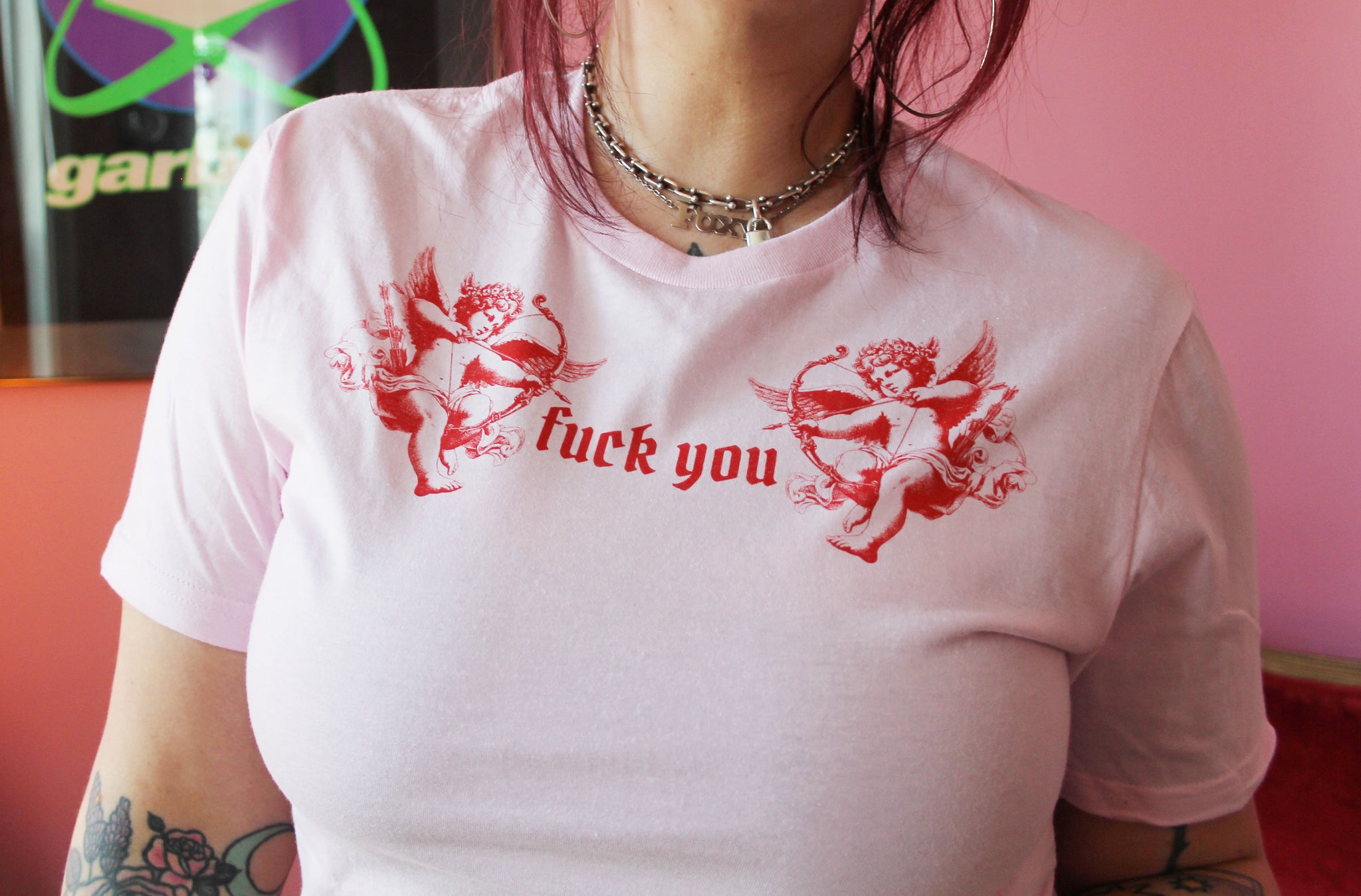 Stupid Cupid T-Shirt in Pink/Red – Midge Blitz