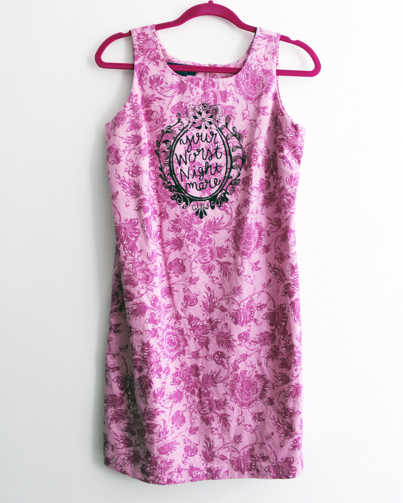 Your Worst Nightmare Up Cycled Pink Floral Shift Dress