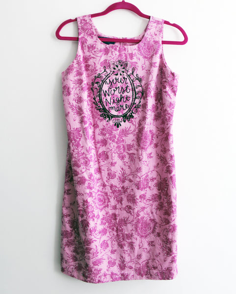 Your Worst Nightmare Up Cycled Pink Floral Shift Dress