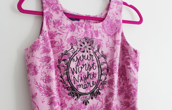 Your Worst Nightmare Up Cycled Pink Floral Shift Dress