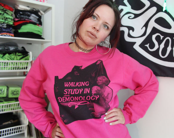 Jayne and Anton Demonology Up-Cycled Sweatshirt