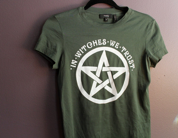 In Witches We Trust Up Cycled Tee