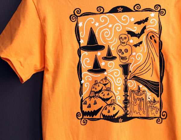 Halloween Vignette Limited Edition T-Shirt in Orange
