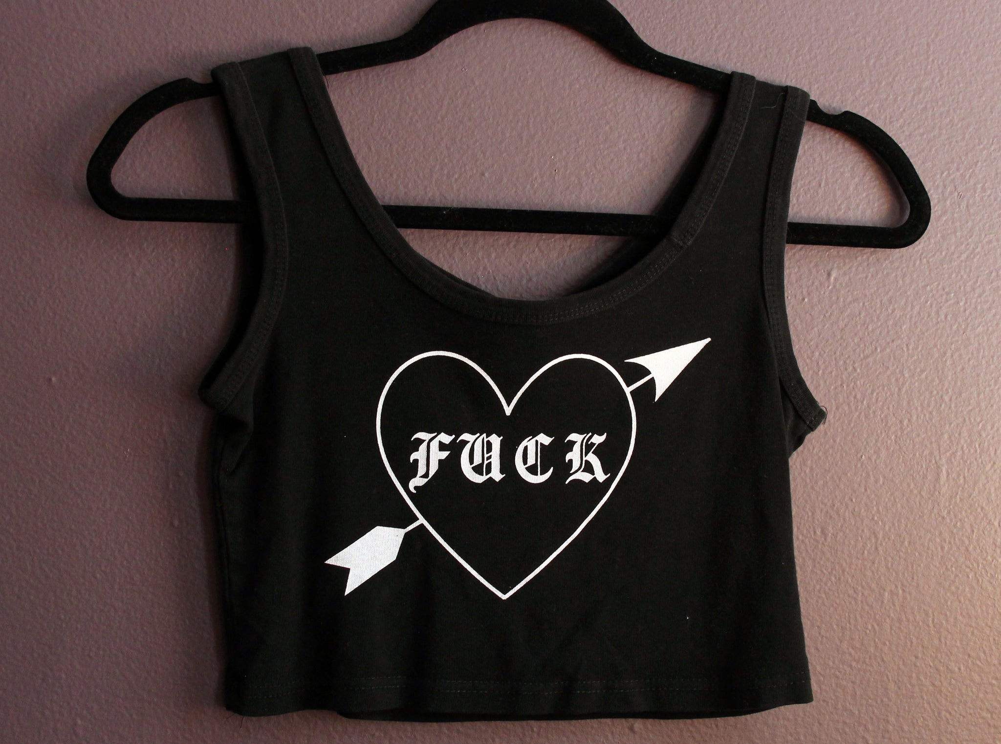 F*ck Heart Up Cycled Crop