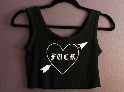 F*ck Heart Up Cycled Crop
