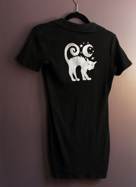 Witchy Cat Polo Dress / One of a Kind