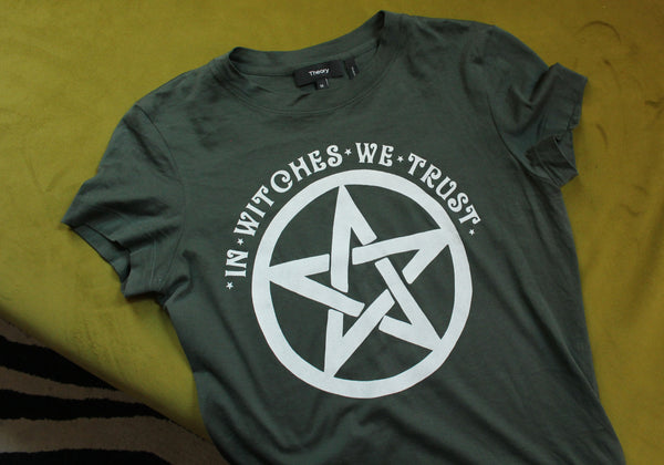 In Witches We Trust Up Cycled Tee