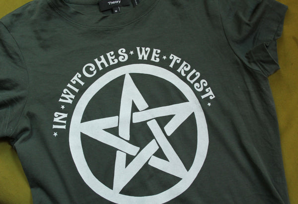 In Witches We Trust Up Cycled Tee