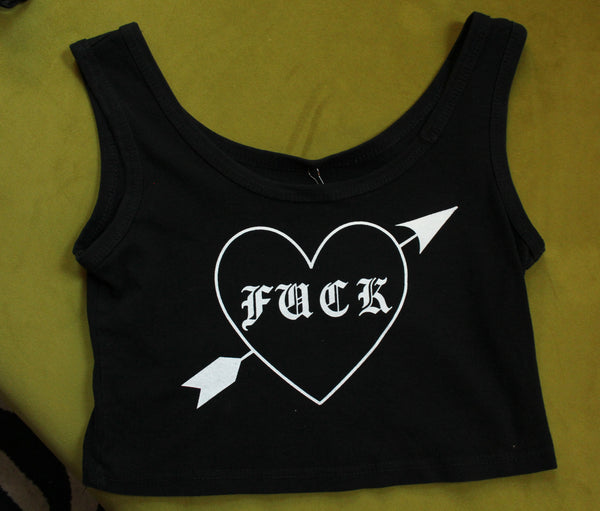 F*ck Heart Up Cycled Crop