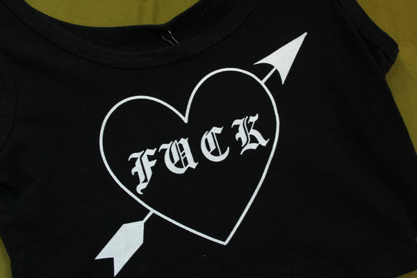 F*ck Heart Up Cycled Crop
