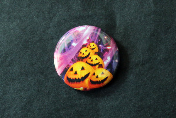 Halloween Nostalgia One Inch Button / Glowing Pumpkins