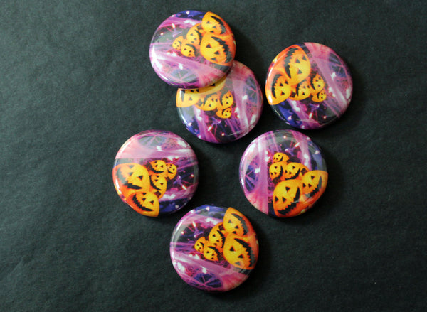 Halloween Nostalgia One Inch Button / Glowing Pumpkins