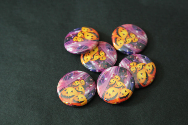Halloween Nostalgia One Inch Button / Glowing Pumpkins