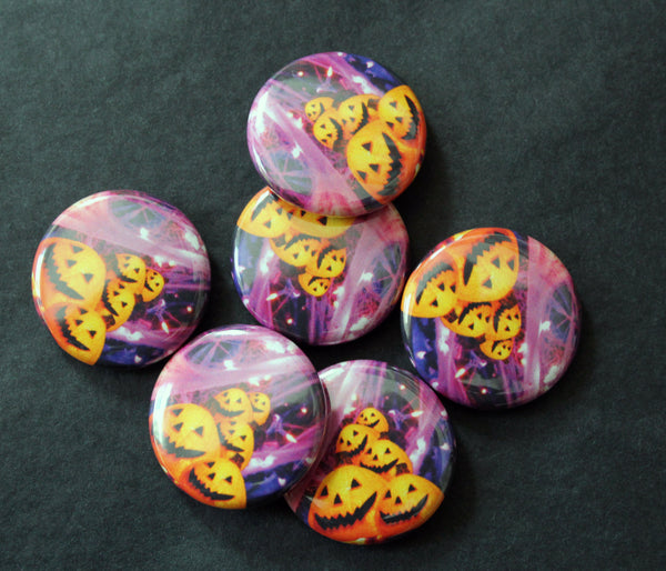 Halloween Nostalgia One Inch Button / Glowing Pumpkins