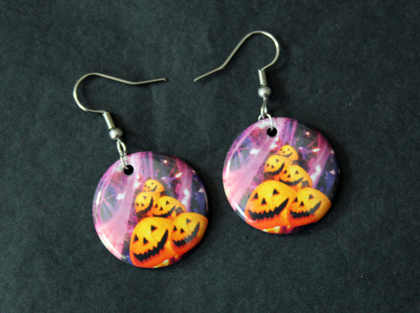 Halloween Nostalgia Earrings / Glowing Pumpkins