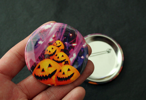 Halloween Nostalgia Jumbo Button / Glowing Pumpkins