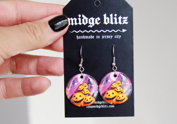 Halloween Nostalgia Earrings / Glowing Pumpkins