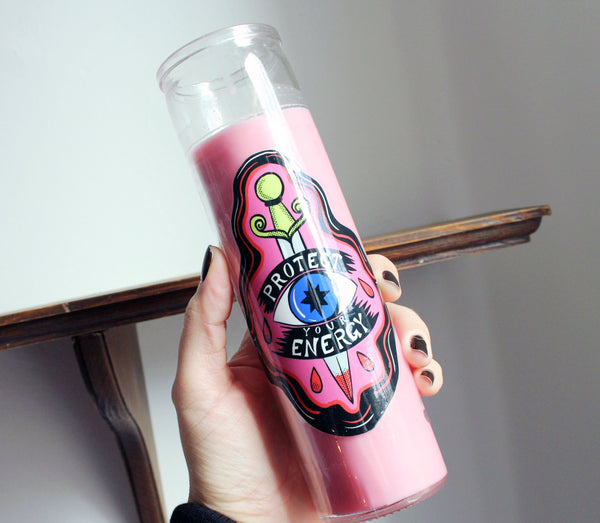 Protect Your Energy 7 Day Candle in Pink (only one)