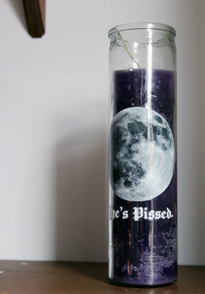 The Moon is Pissed 7 Day Candle in Purple (only one)