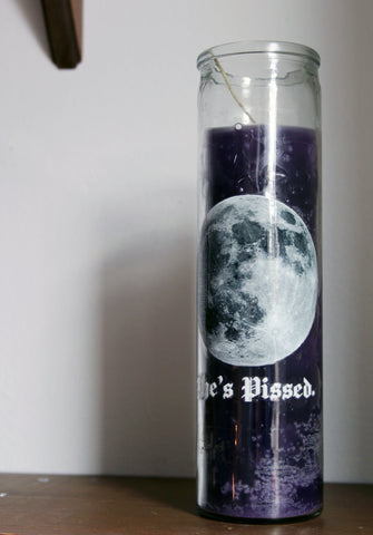 The Moon is Pissed 7 Day Candle in Purple (only one)