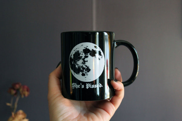 The Moon is Pissed Ceramic Mug