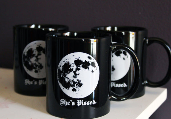 The Moon is Pissed Ceramic Mug