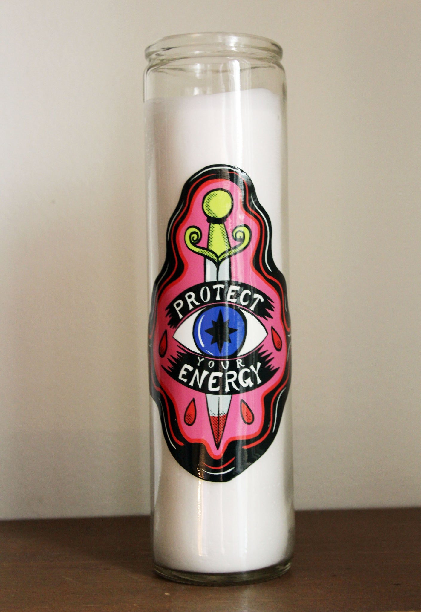 Protect Your Energy 7 Day Candle in White