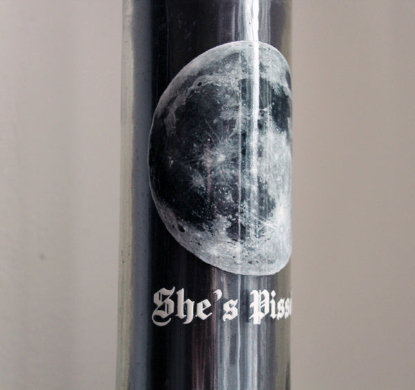 The Moon is Pissed 7 Day Candle in Black