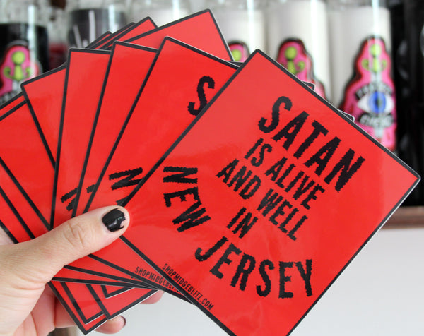 Satan is Alive and Well in New Jersey Vinyl Sticker